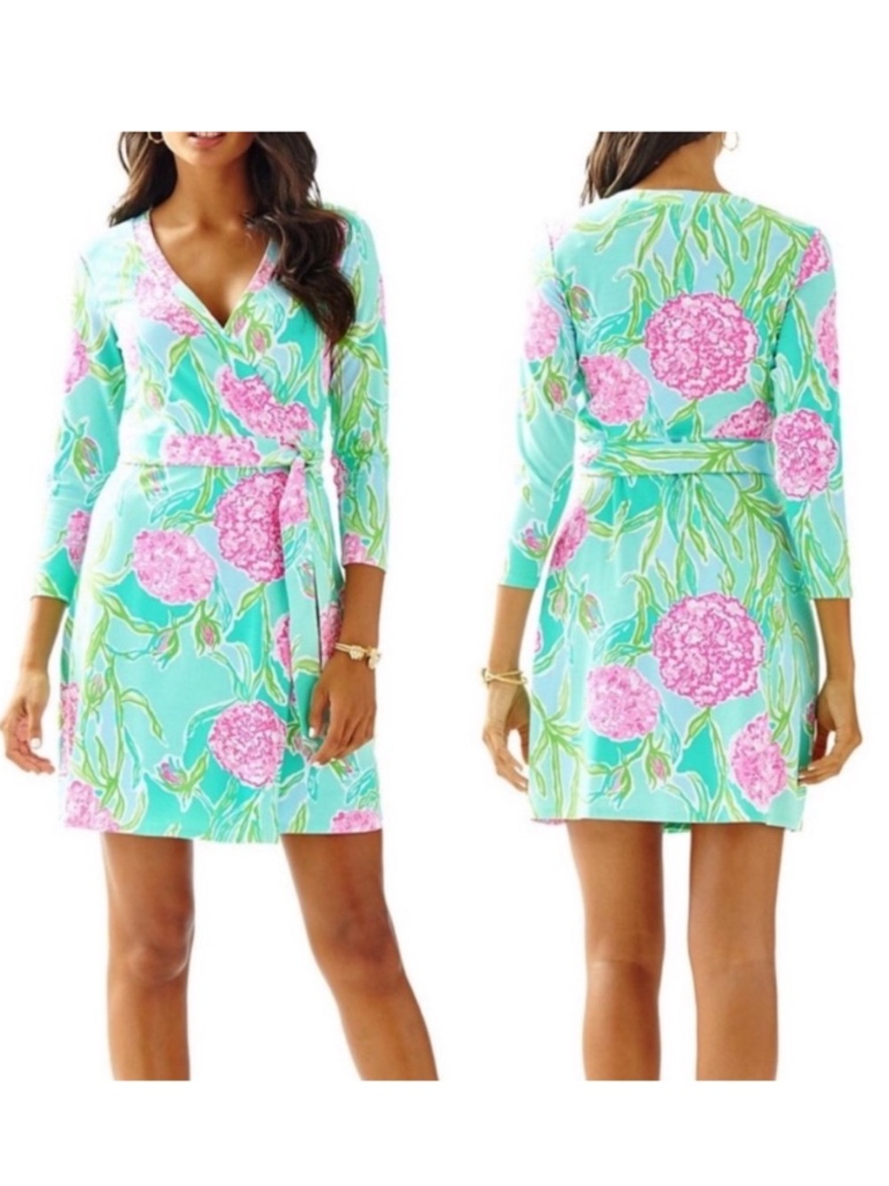 Lilly Pulitzer Meridian Wrap Dress Poolside Blue Going Stag